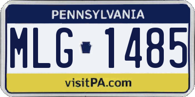 PA license plate MLG1485