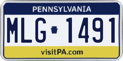 PA license plate MLG1491