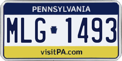 PA license plate MLG1493