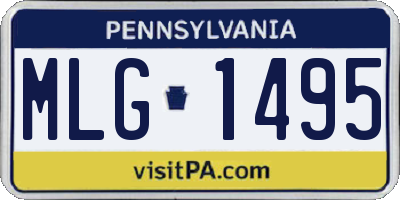 PA license plate MLG1495
