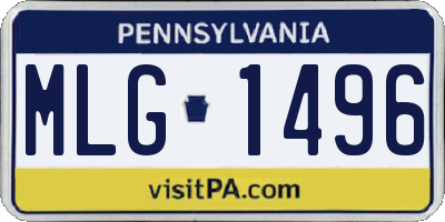 PA license plate MLG1496
