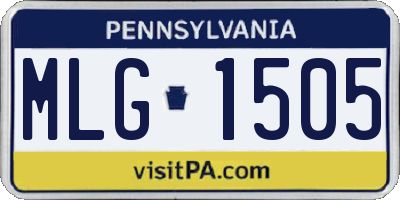 PA license plate MLG1505