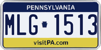 PA license plate MLG1513