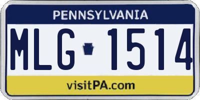 PA license plate MLG1514