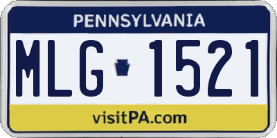 PA license plate MLG1521