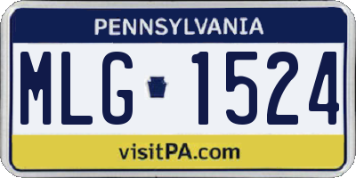 PA license plate MLG1524