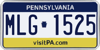 PA license plate MLG1525