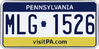 PA license plate MLG1526