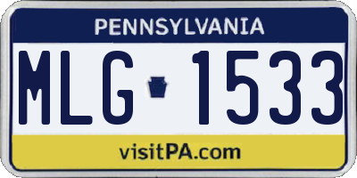 PA license plate MLG1533