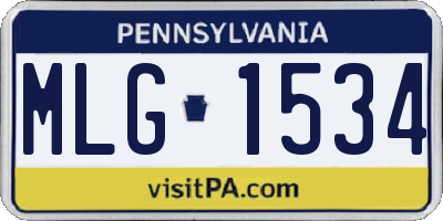 PA license plate MLG1534