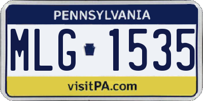 PA license plate MLG1535