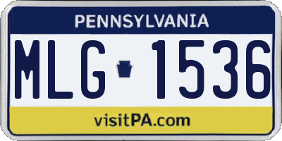 PA license plate MLG1536