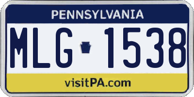 PA license plate MLG1538