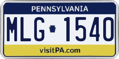 PA license plate MLG1540