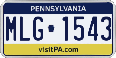 PA license plate MLG1543