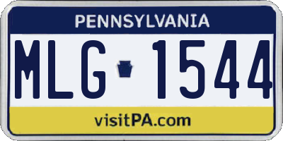 PA license plate MLG1544