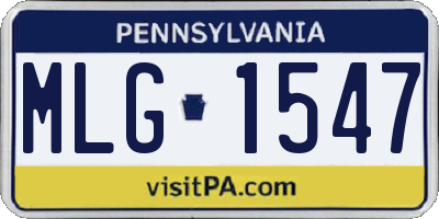 PA license plate MLG1547