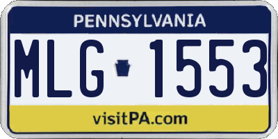 PA license plate MLG1553