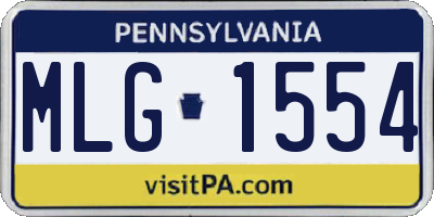 PA license plate MLG1554