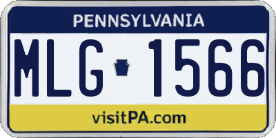 PA license plate MLG1566