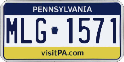 PA license plate MLG1571