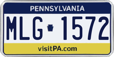 PA license plate MLG1572