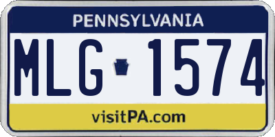 PA license plate MLG1574
