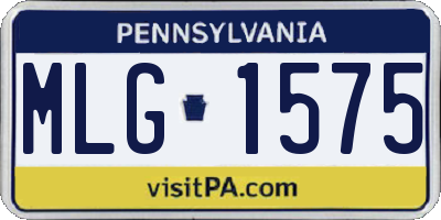 PA license plate MLG1575