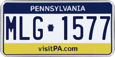 PA license plate MLG1577