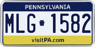 PA license plate MLG1582
