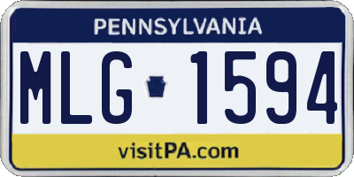 PA license plate MLG1594