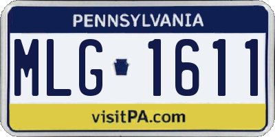 PA license plate MLG1611