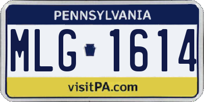 PA license plate MLG1614