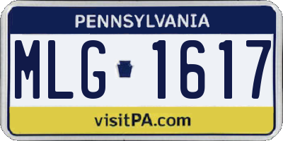 PA license plate MLG1617
