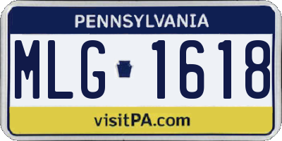 PA license plate MLG1618