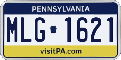 PA license plate MLG1621
