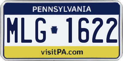 PA license plate MLG1622