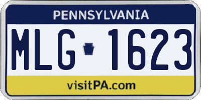 PA license plate MLG1623