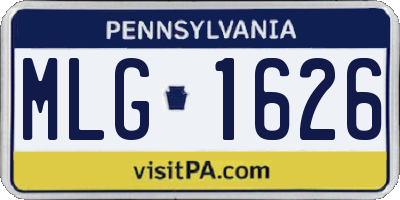 PA license plate MLG1626