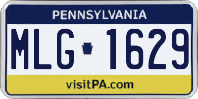 PA license plate MLG1629