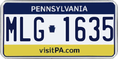 PA license plate MLG1635