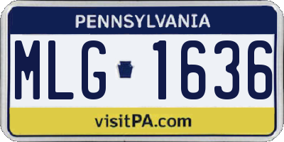 PA license plate MLG1636