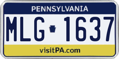 PA license plate MLG1637