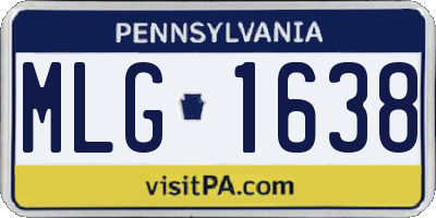 PA license plate MLG1638
