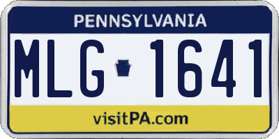 PA license plate MLG1641