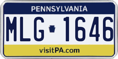 PA license plate MLG1646