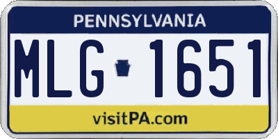 PA license plate MLG1651