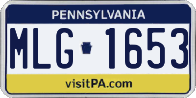 PA license plate MLG1653