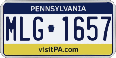 PA license plate MLG1657