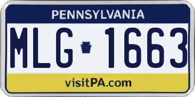 PA license plate MLG1663